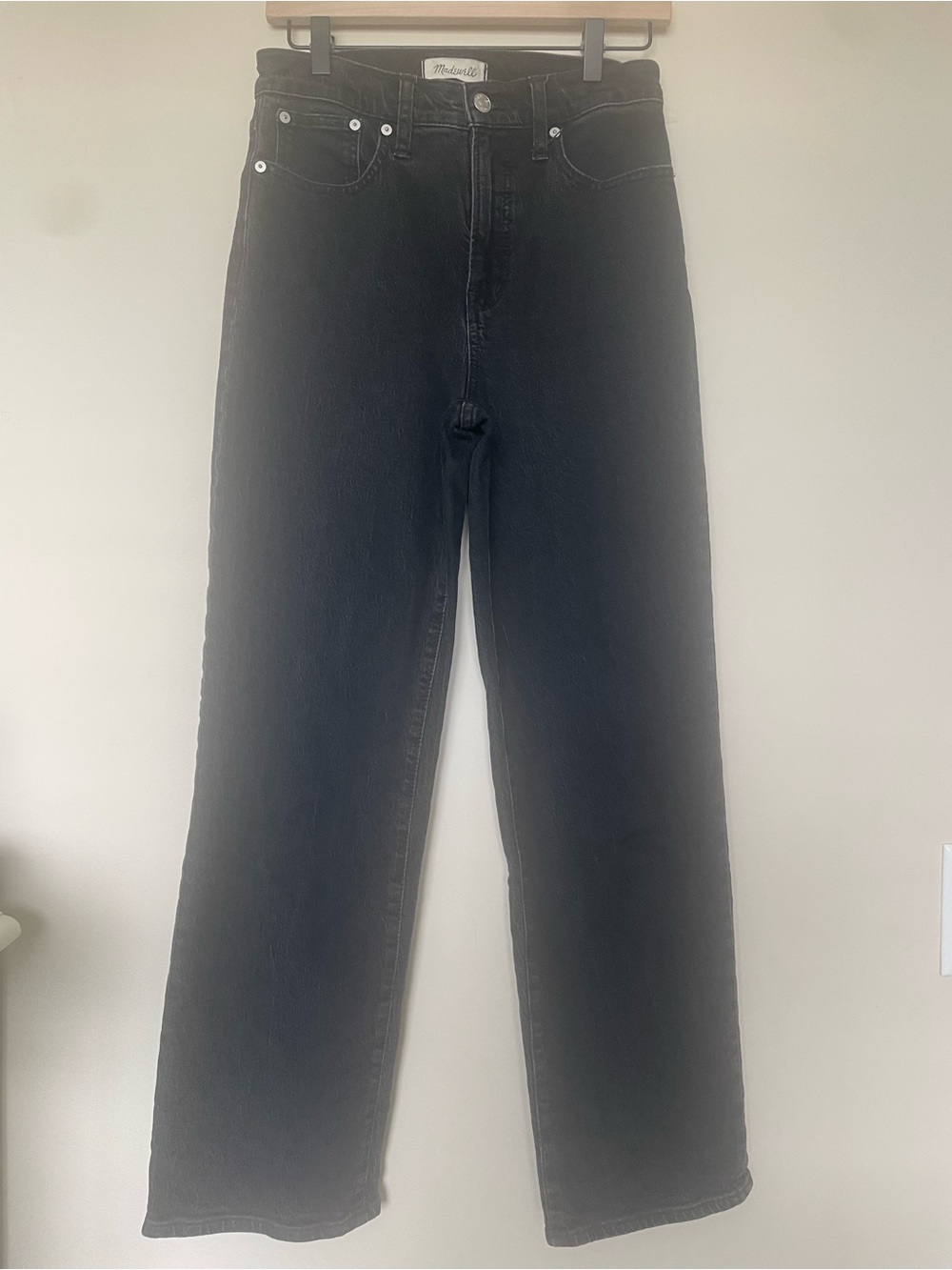 Madewell womens Straight-Leg Black Jeans